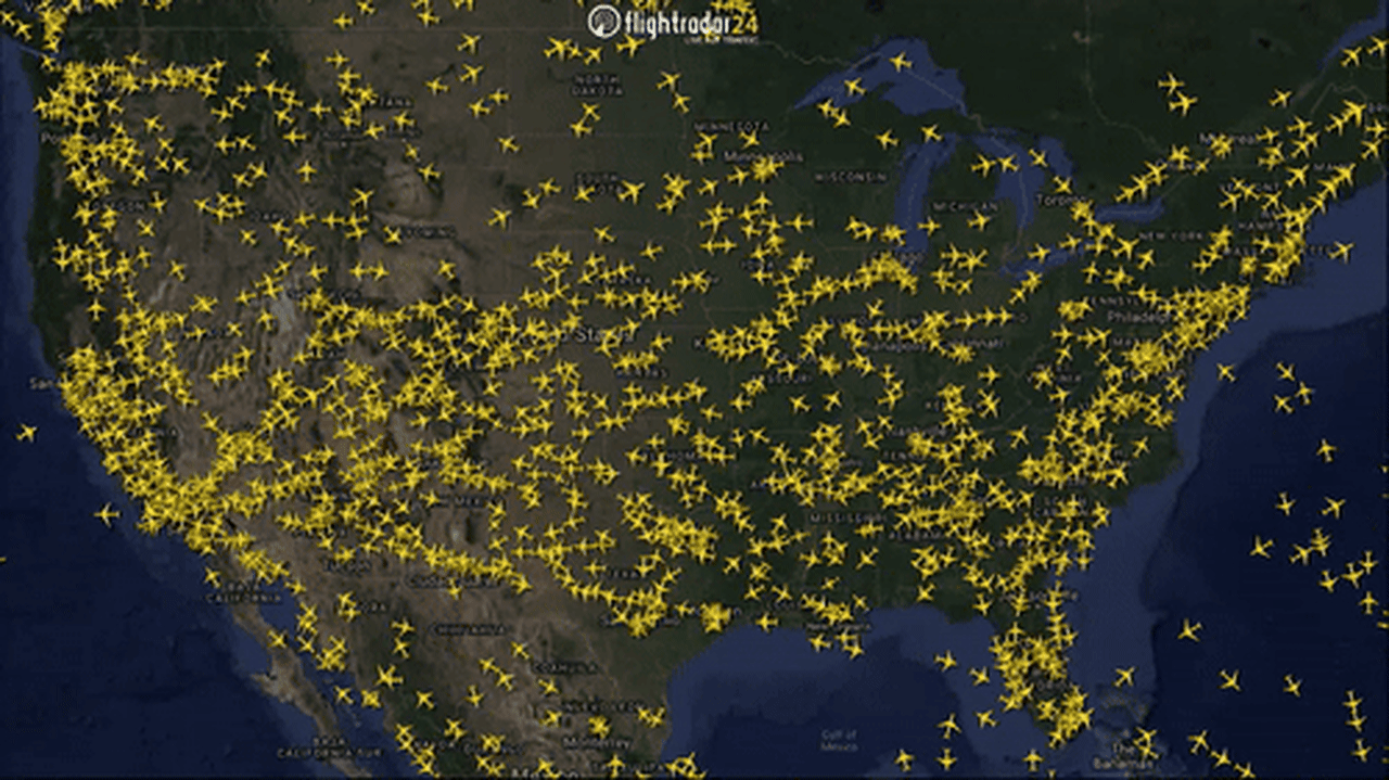 Air transportation network animation