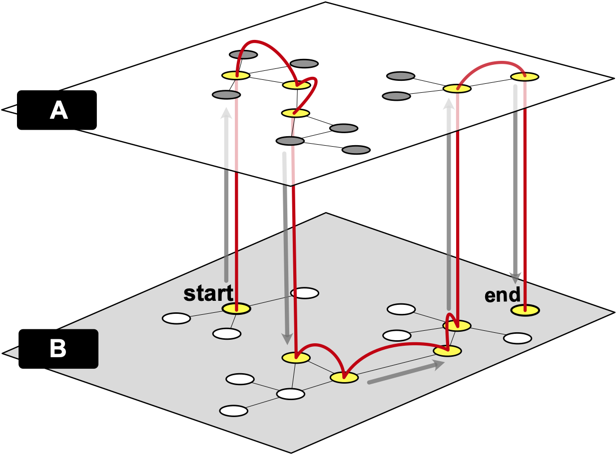 Cross-network influence illustration